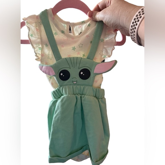 Star Wars Other - Star Wars Baby Yoda (Grogu) Bodysuit, Pinafore & Headband.  3 piece. 18 Months
